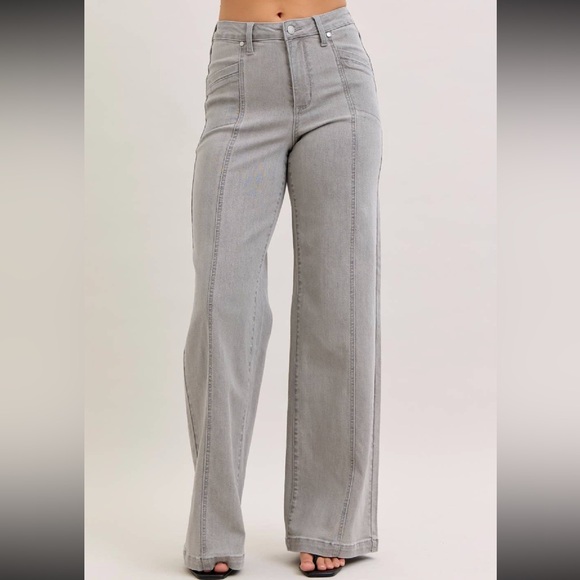 Judy Blue Denim - Judy Blue Jeans High Waist Retro Wide Leg Jeans